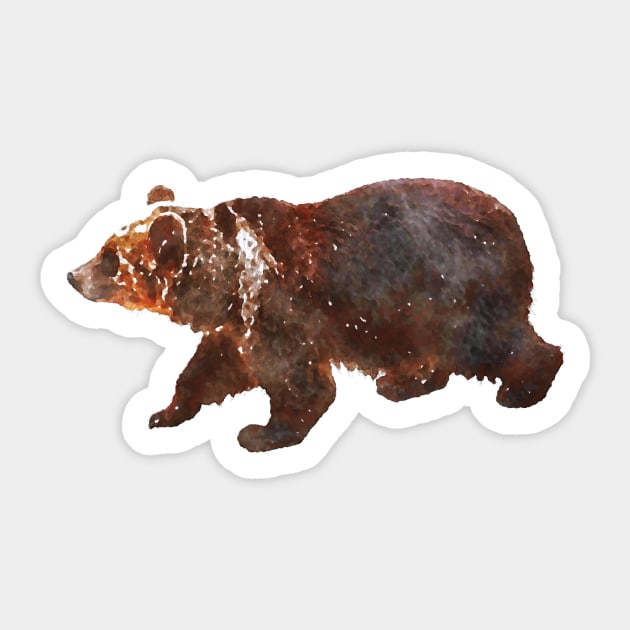 Watercolor Grizzly Bear Sticker by crazycanonmom